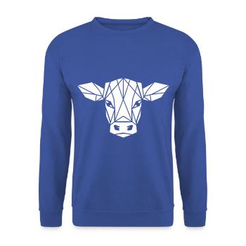 Calf Polygon - Farmer Design - Unisex Sweatshirt - royal blue - Front - Alina (178cm) & Michal (187cm)