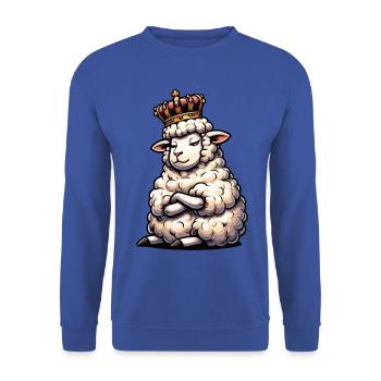 Schaf Schafe Schäfer Schafhalter Schafbock - Unisex Pullover - Royalblau - Vorne - Alina (178cm) & Michal (187cm)