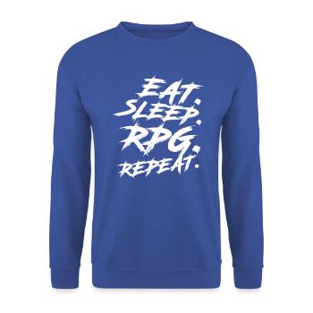 Eat Sleep RPG Répétez le jeu de rôle RPG - Sweat-shirt Unisexe - bleu royal - Devant - Alina (178cm) & Michal (187cm)