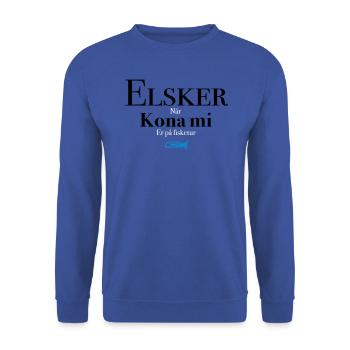 Liebe meine Frau, nachdem sie auf einem Angelausflug ist - Unisex Pullover - Royalblau - Vorne - Alina (178cm) & Michal (187cm)