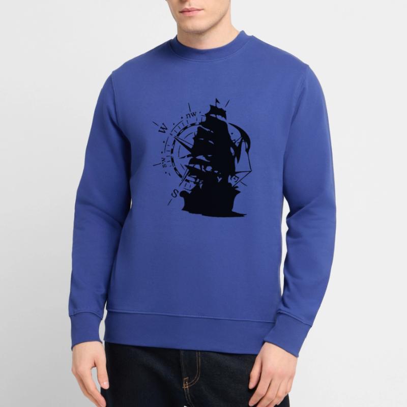 WindRose mit Segelschiff | Freizeimode Bstyled Unisex Pullover
