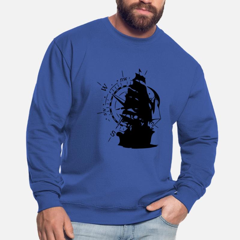 WindRose mit Segelschiff | Freizeimode Bstyled Unisex Pullover