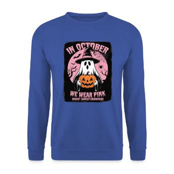 Halloween Pink Geist - Unisex Pullover - Royalblau - Vorne - Alina (178cm) & Michal (187cm)