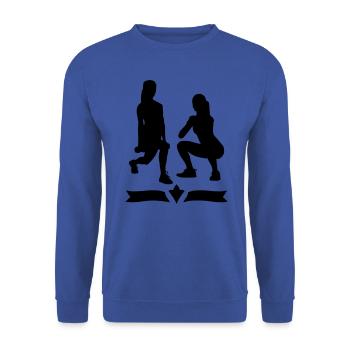 fitness girl aerobic squats - Unisex Sweatshirt - royal blue - Front - Alina (178cm) & Michal (187cm)