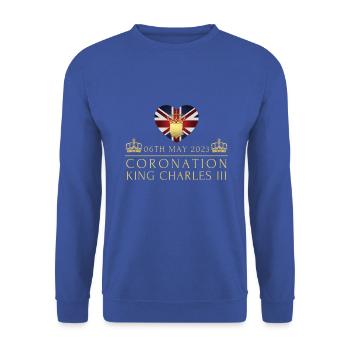 Couronnement du roi britannique Charles Angleterre Drapeau - Sweat-shirt Unisexe - bleu royal - Devant - Alina (178cm) & Michal (187cm)