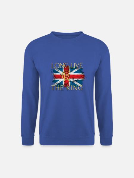 British King Coronation Charles England Flag - Unisex Sweatshirt - royal blue