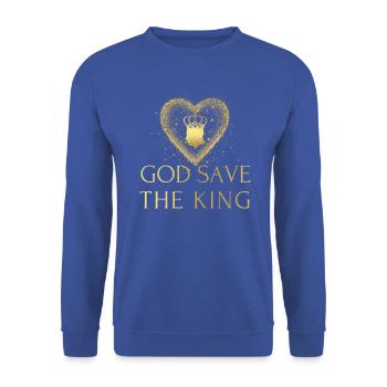 British King Coronation Charles England Flag - Unisex Sweatshirt - royal blue - Front - Alina (178cm) & Michal (187cm)