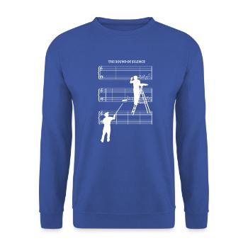 Silence Musikblatt ohne Noten Maler Anstreicher - Unisex Pullover - Royalblau - Vorne - Alina (178cm) & Michal (187cm)