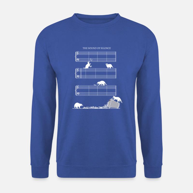 Silence partition de musique sans notes avec ratons laveurs - Sweat-shirt Unisexe - bleu royal