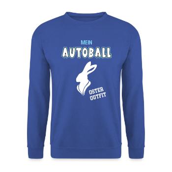 Autoball Oster Outfit Autoballspieler Ostern - Unisex Pullover - Royalblau - Vorne - Alina (178cm) & Michal (187cm)