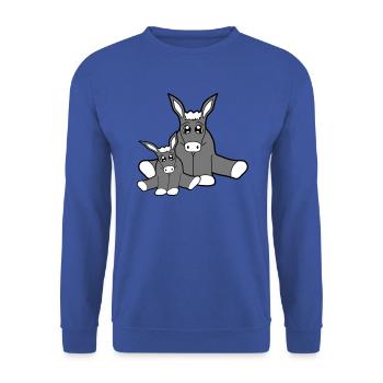nachwuchs junges mama papa klein baby suess niedli - Unisex Pullover - Royalblau - Vorne - Alina (178cm) & Michal (187cm)