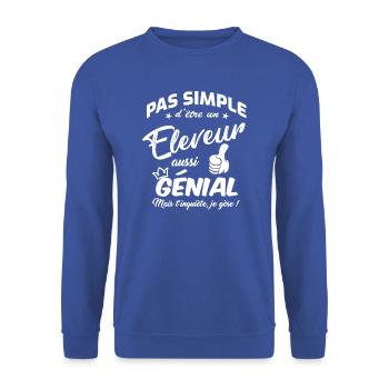 Un Eleveur Génial - Sweat-shirt Unisexe - bleu royal - Devant - Alina (178cm) & Michal (187cm)