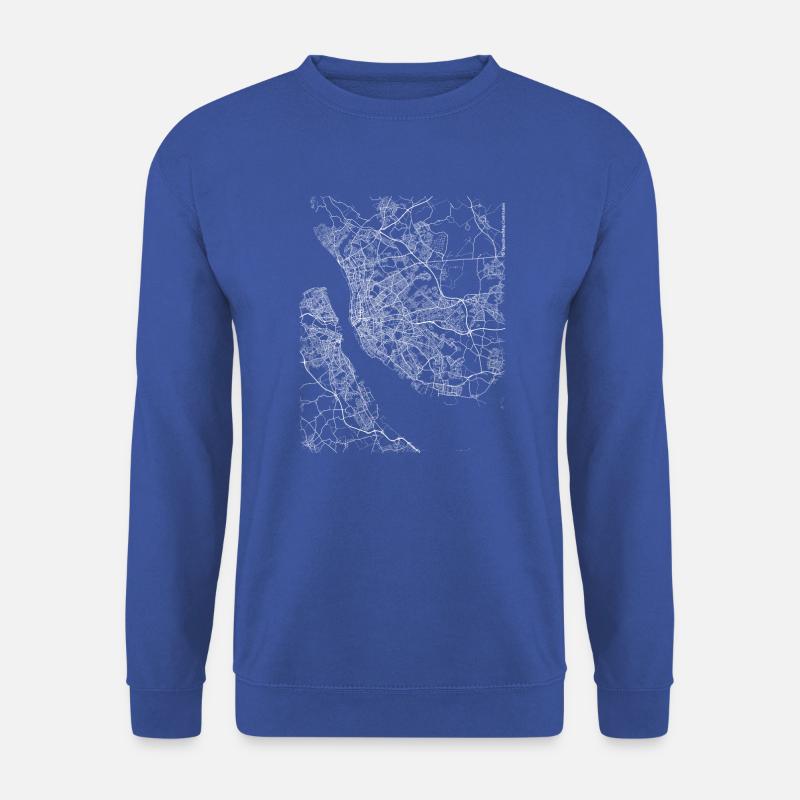 Minimal Liverpool Stadtplan und Straßen - Unisex Pullover - Royalblau
