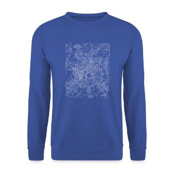 Minimal Berlin city map and streets - Unisex Sweatshirt - royal blue - Front - Alina (178cm) & Michal (187cm)
