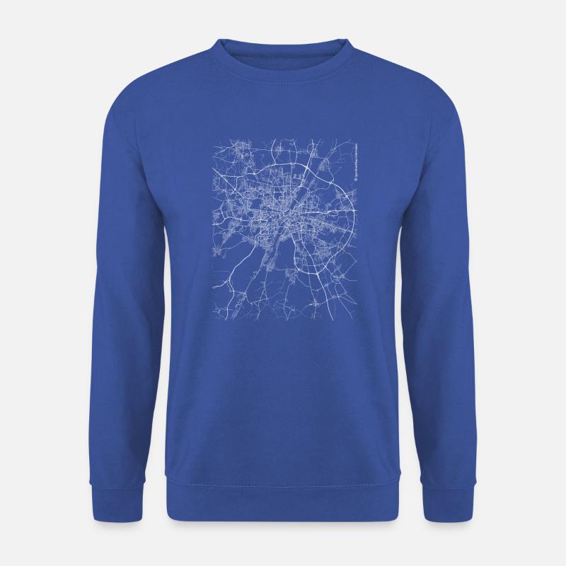 Minimaler München Stadtplan und Straßen - Unisex Pullover - Royalblau