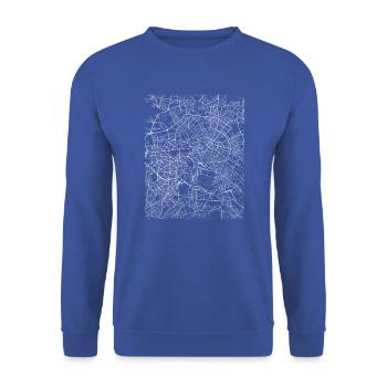 Minimal Berlin center city map and streets - Unisex Sweatshirt - royal blue - Front - Alina (178cm) & Michal (187cm)