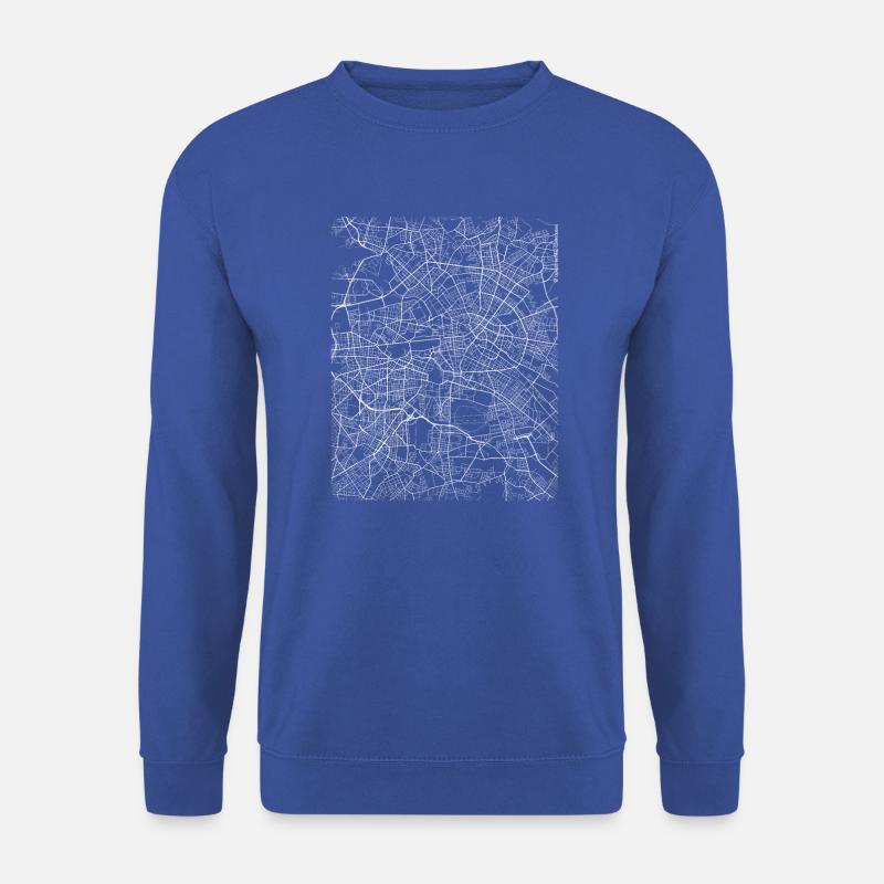 Minimaler Stadtplan und Straßen im Zentrum Berlins - Unisex Pullover - Royalblau