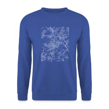 Minimal Stuttgart city map and streets - Unisex Sweatshirt - royal blue - Front - Alina (178cm) & Michal (187cm)