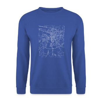 Minimal Leipzig city map and streets - Unisex Sweatshirt - royal blue - Front - Alina (178cm) & Michal (187cm)