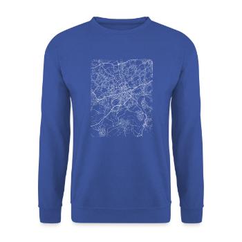 Minimal Essen city map and streets - Unisex Sweatshirt - royal blue - Front - Alina (178cm) & Michal (187cm)