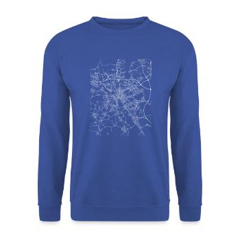 Minimal Hanover city map and streets - Unisex Sweatshirt - royal blue - Front - Alina (178cm) & Michal (187cm)