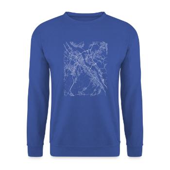 Minimal Bonn city map and streets - Unisex Sweatshirt - royal blue - Front - Alina (178cm) & Michal (187cm)