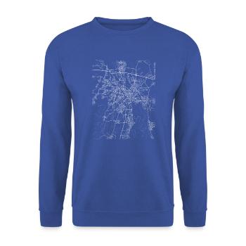 Minimal Augsburg city map and streets - Unisex Sweatshirt - royal blue - Front - Alina (178cm) & Michal (187cm)