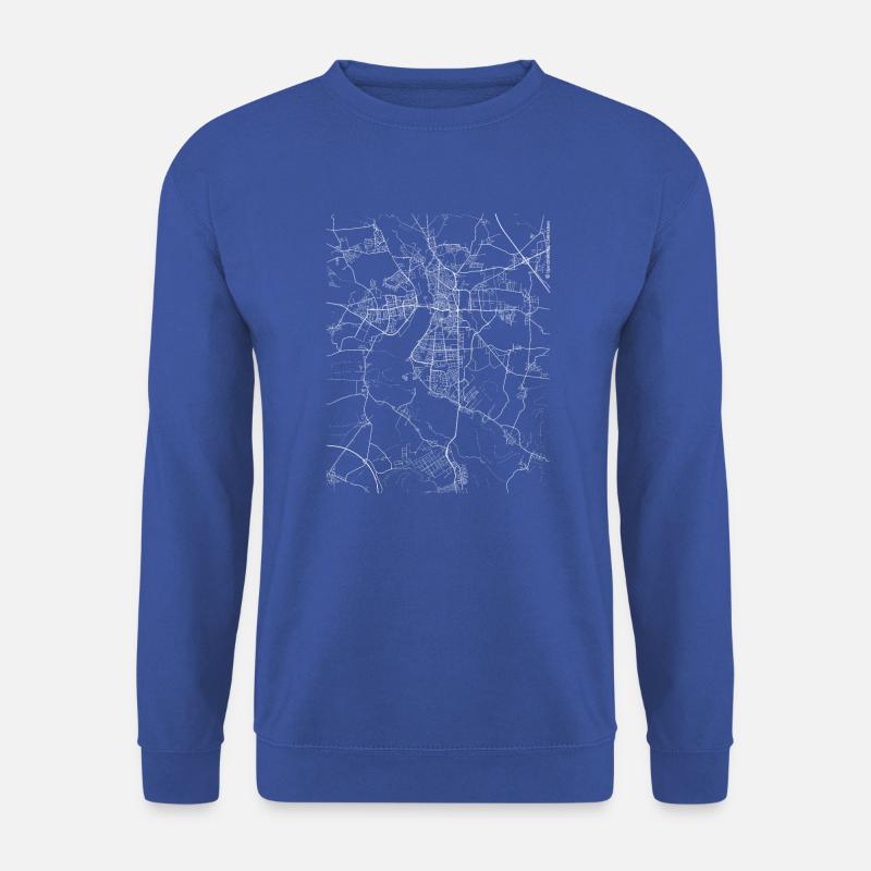 Minimal Saale Stadtplan und Straßen - Unisex Pullover - Royalblau