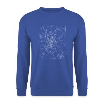 Minimal Magdeburg city map and streets - Unisex Sweatshirt - royal blue - Front - Alina (178cm) & Michal (187cm)