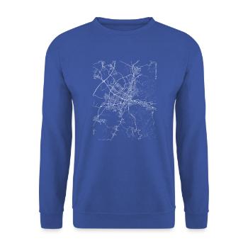 Minimal Freiburg im Breisgau city map and streets - Unisex Sweatshirt - royal blue - Front - Alina (178cm) & Michal (187cm)