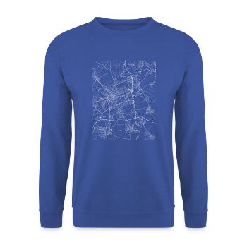 Minimal Krefeld city map and streets - Unisex Sweatshirt - royal blue - Front - Alina (178cm) & Michal (187cm)