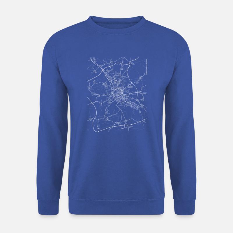 Minimaler Erfurter Stadtplan und Straßen - Unisex Pullover - Royalblau