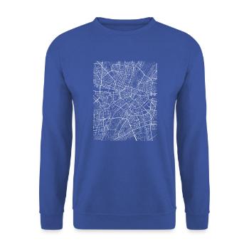 Minimal Munich center city map and streets - Unisex Sweatshirt - royal blue - Front - Alina (178cm) & Michal (187cm)