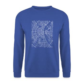 Minimal Köln center city map and streets - Unisex Sweatshirt - royal blue - Front - Alina (178cm) & Michal (187cm)