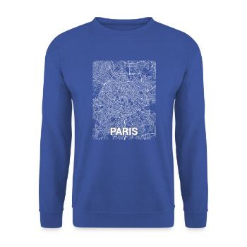 Plan de la ville de Paris et ses rues - Sweat-shirt Unisexe - bleu royal - Devant - Alina (178cm) & Michal (187cm)