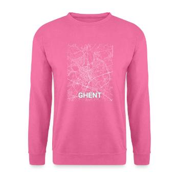 Gent Stadtplan und Straßen - Unisex Pullover - Pink - Vorne