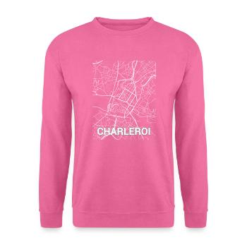Charleroi Zentrum Stadtplan und Straßen - Unisex Pullover - Pink - Vorne