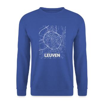 Carte de la ville et rues de Louvain - Sweat-shirt Unisexe - bleu royal - Devant - Alina (178cm) & Michal (187cm)