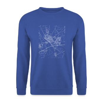 Minimal Deventer city map and streets - Unisex Sweatshirt - royal blue - Front - Alina (178cm) & Michal (187cm)