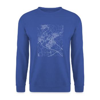 Minimaler Stadtplan und Straßen von Almelo - Unisex Pullover - Royalblau - Vorne - Alina (178cm) & Michal (187cm)