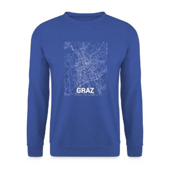 Graz city map and streets - Unisex Sweatshirt - royal blue - Front - Alina (178cm) & Michal (187cm)