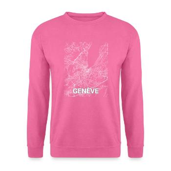Genf Stadtplan und Straßen - Unisex Pullover - Pink - Vorne