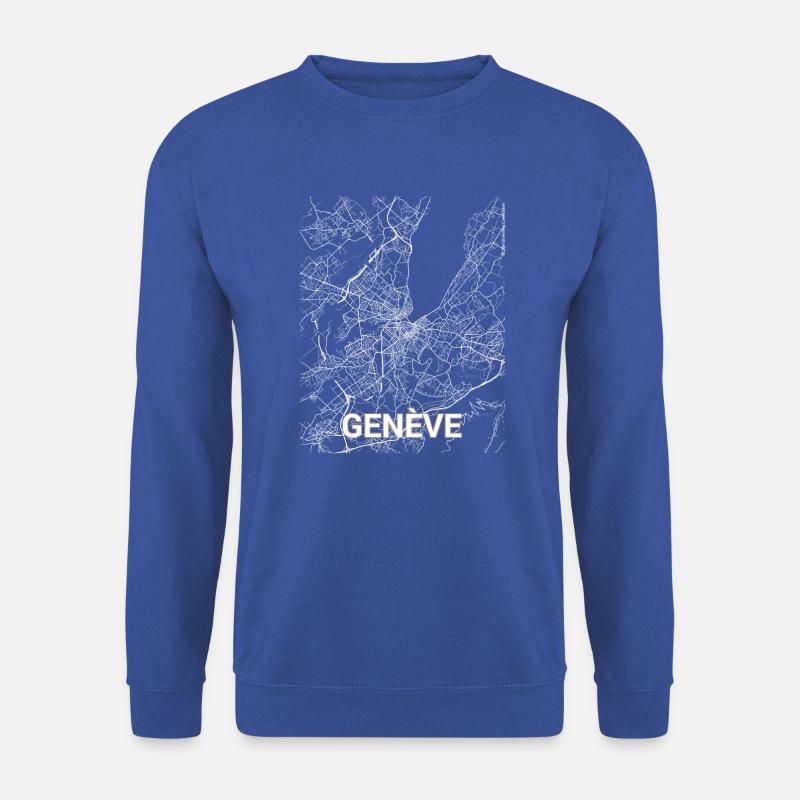 Genf Stadtplan und Straßen - Unisex Pullover - Royalblau