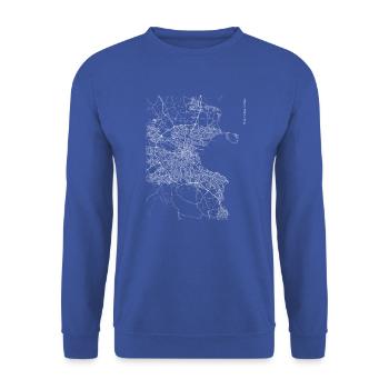 Plan et rues de la ville de Dublin - Sweat-shirt Unisexe - bleu royal - Devant - Alina (178cm) & Michal (187cm)
