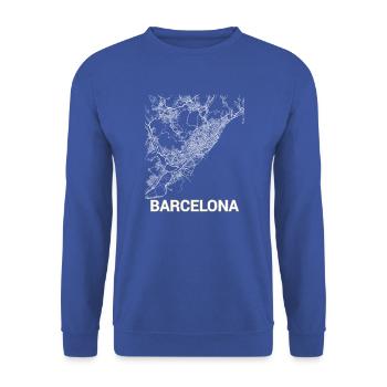 Plan de la ville de Barcelone et rues - Sweat-shirt Unisexe - bleu royal - Devant - Alina (178cm) & Michal (187cm)