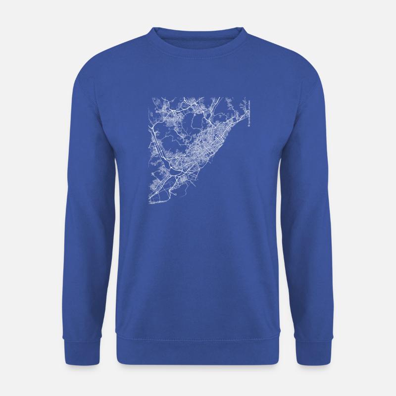 Minimaler Barcelona Stadtplan und Straßen - Unisex Pullover - Royalblau