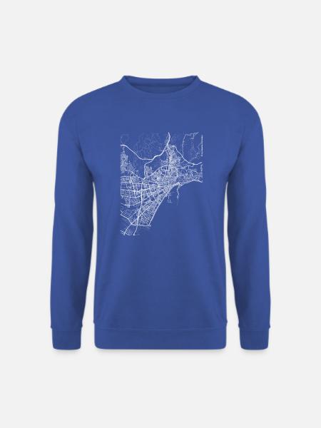 Minimaler Stadtplan von Málaga und Straßen - Unisex Pullover - Royalblau