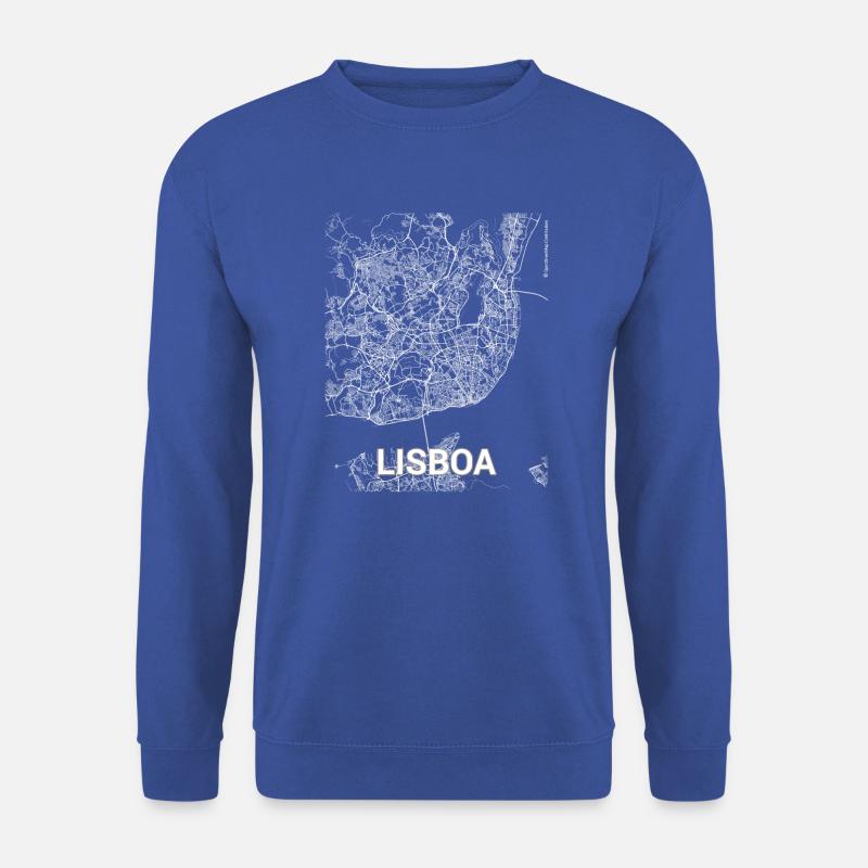 Lisboa Stadtplan und Straßen - Unisex Pullover - Royalblau