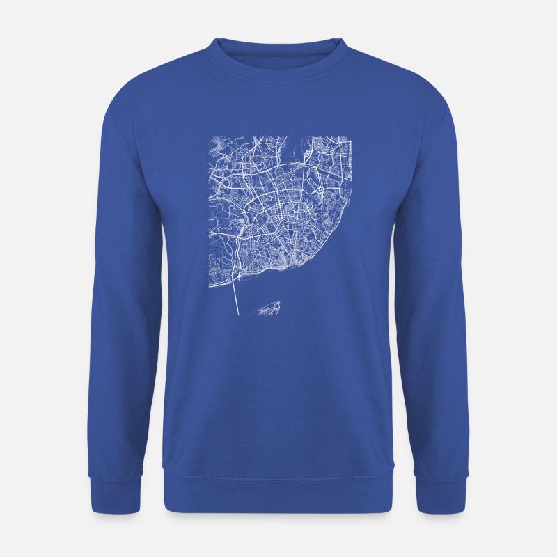 Minimaler Lissabon-Mittelstadtplan und -straßen - Unisex Pullover - Royalblau
