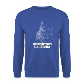 Straight Outta Reggio Calabria city map - Unisex Sweatshirt - royal blue - Front - Alina (178cm) & Michal (187cm)